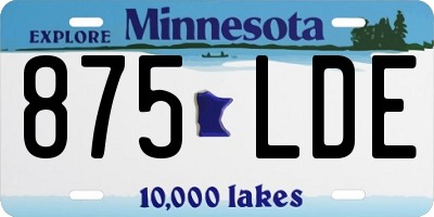 MN license plate 875LDE
