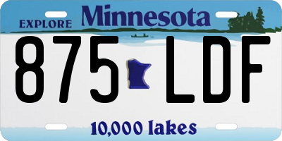 MN license plate 875LDF