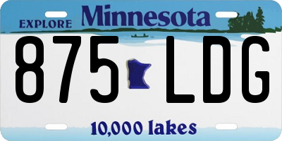 MN license plate 875LDG