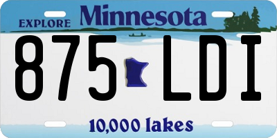 MN license plate 875LDI