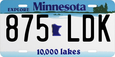 MN license plate 875LDK