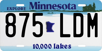 MN license plate 875LDM