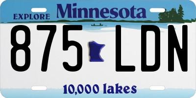 MN license plate 875LDN