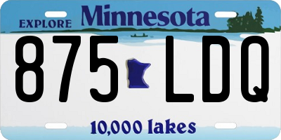 MN license plate 875LDQ