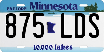 MN license plate 875LDS