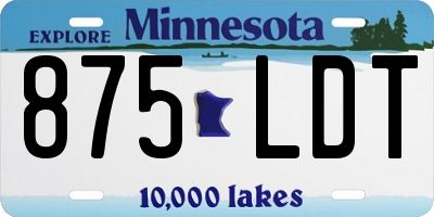 MN license plate 875LDT