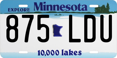 MN license plate 875LDU