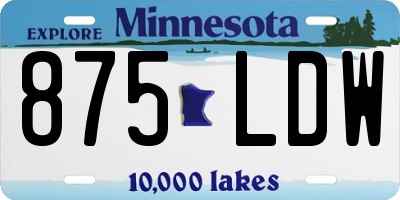 MN license plate 875LDW