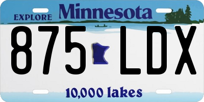 MN license plate 875LDX