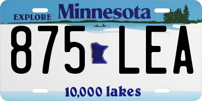 MN license plate 875LEA