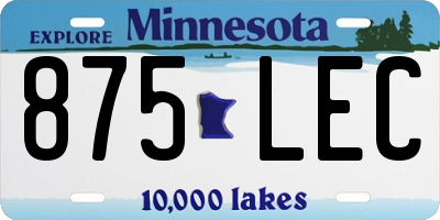 MN license plate 875LEC