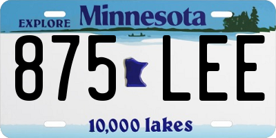 MN license plate 875LEE