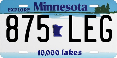 MN license plate 875LEG