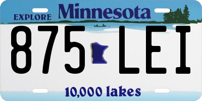 MN license plate 875LEI