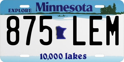 MN license plate 875LEM