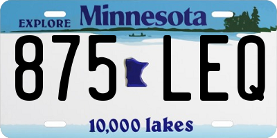 MN license plate 875LEQ