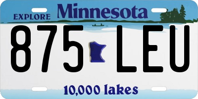 MN license plate 875LEU