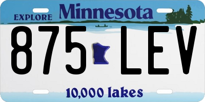 MN license plate 875LEV