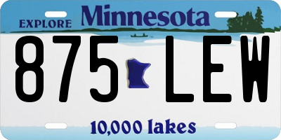 MN license plate 875LEW