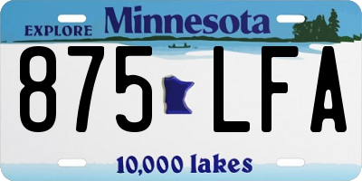 MN license plate 875LFA