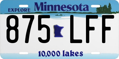 MN license plate 875LFF
