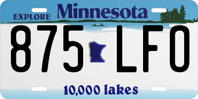 MN license plate 875LFO