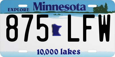 MN license plate 875LFW