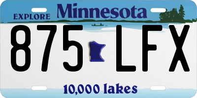 MN license plate 875LFX