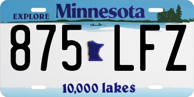 MN license plate 875LFZ