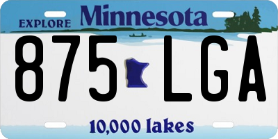 MN license plate 875LGA