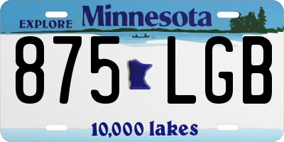 MN license plate 875LGB