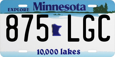 MN license plate 875LGC