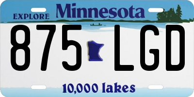 MN license plate 875LGD
