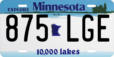 MN license plate 875LGE