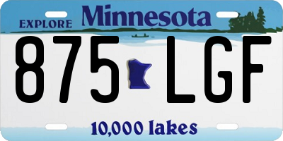 MN license plate 875LGF
