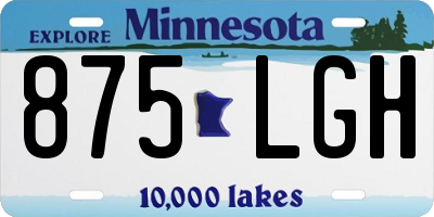 MN license plate 875LGH