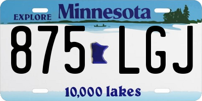 MN license plate 875LGJ