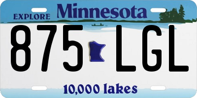 MN license plate 875LGL
