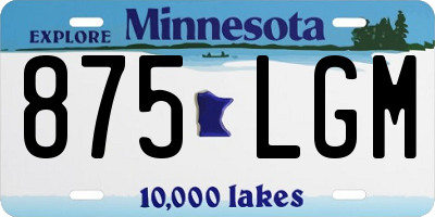 MN license plate 875LGM