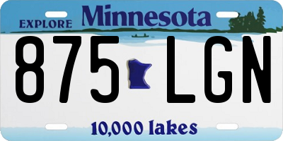 MN license plate 875LGN