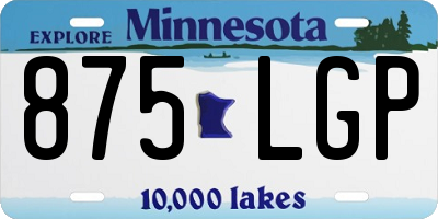 MN license plate 875LGP