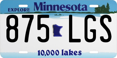 MN license plate 875LGS