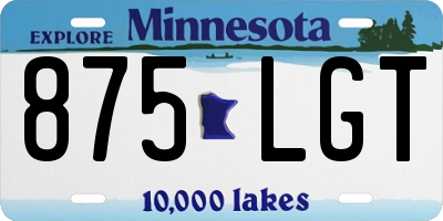 MN license plate 875LGT