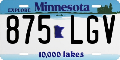 MN license plate 875LGV