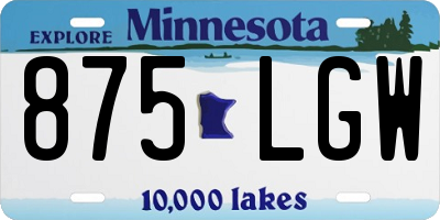 MN license plate 875LGW