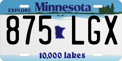 MN license plate 875LGX