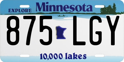 MN license plate 875LGY