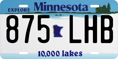 MN license plate 875LHB