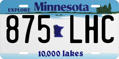 MN license plate 875LHC