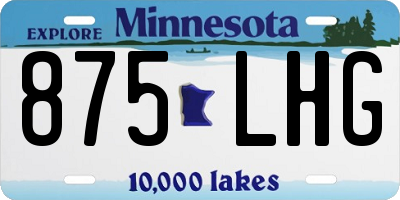 MN license plate 875LHG